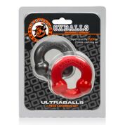 Ultraballs 2-Piece Cockring Set - Steel & Red