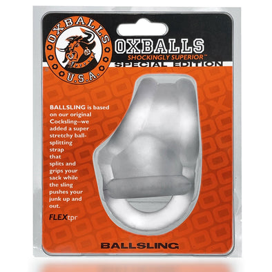 Ball Sling With Ball Splitter - Clear Ice-Cockrings-Oxballs-Andy's Adult World