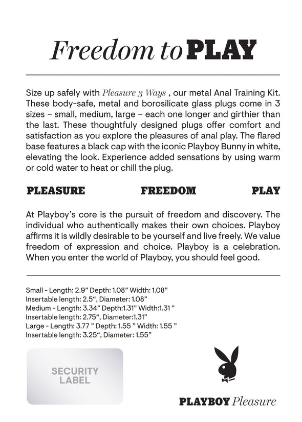 Pleasure 3 Ways - Butt Plug - Hematite-Anal Toys & Stimulators-Playboy-Andy's Adult World