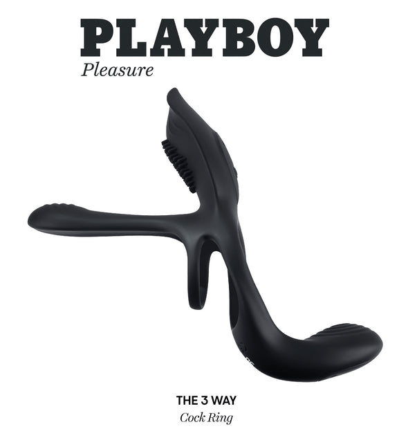 The 3 Way - Cock Ring - Black-Cockrings-Playboy-Andy's Adult World