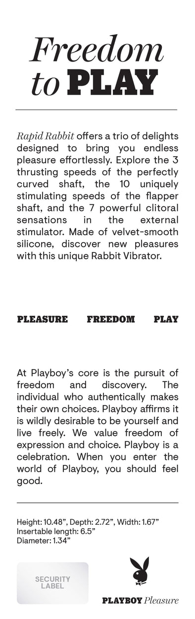 Rapid Rabbit - Vibrator - Black-Vibrators-Playboy-Andy's Adult World