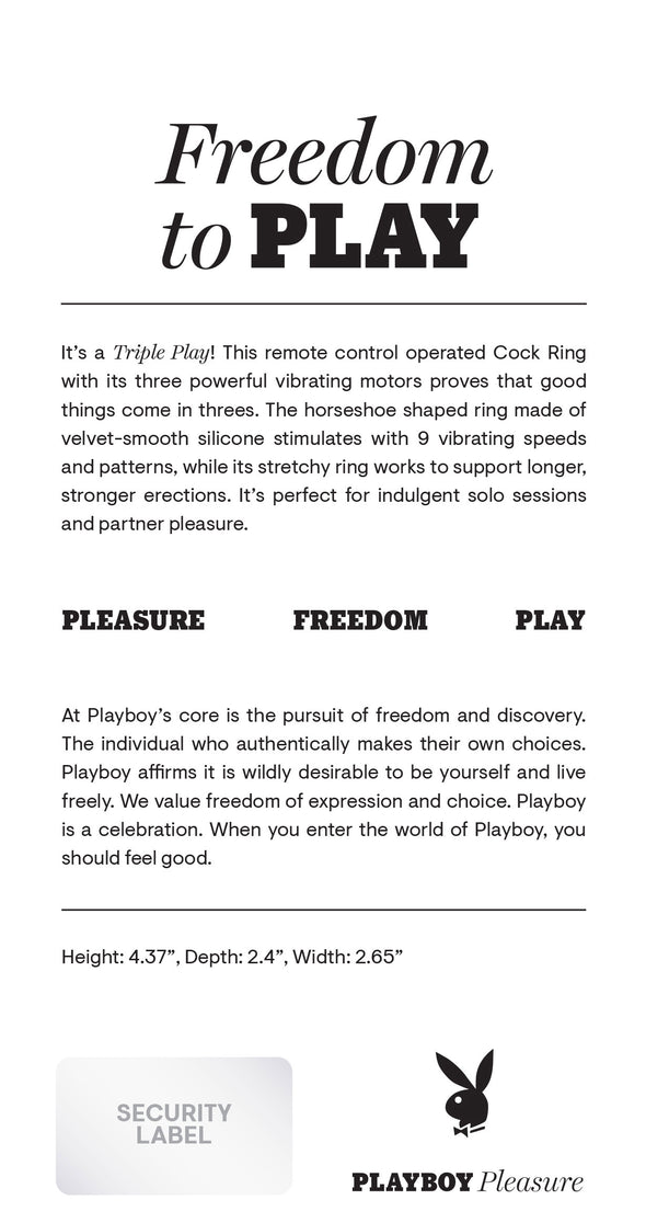 Triple Play - Cock Ring - Black-Cockrings-Playboy-Andy's Adult World