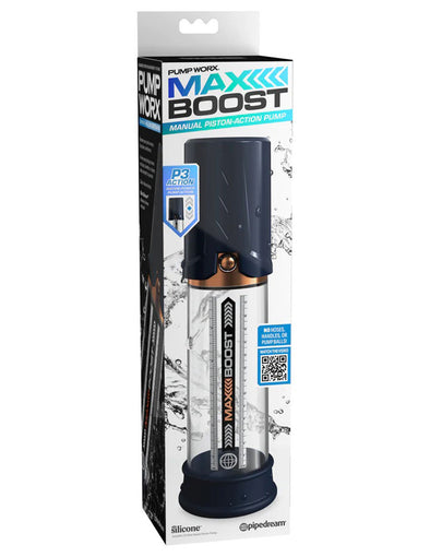 Pump Worx Max Boost - Blue/clear-Masturbation Aids for Males-Pipedream-Andy's Adult World