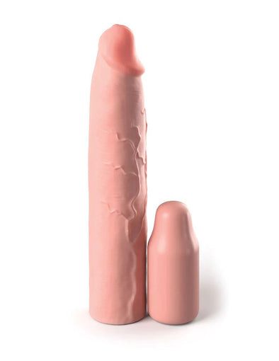 Fantasy X-Tensions Elite 9 Inch Sleeve With 3 Inch Plug - Light-Penis Extension & Sleeves-Pipedream-Andy's Adult World