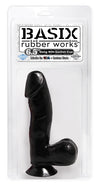 Basix Rubber Works - 6.5 Inch Dong With Suction Cup - Black