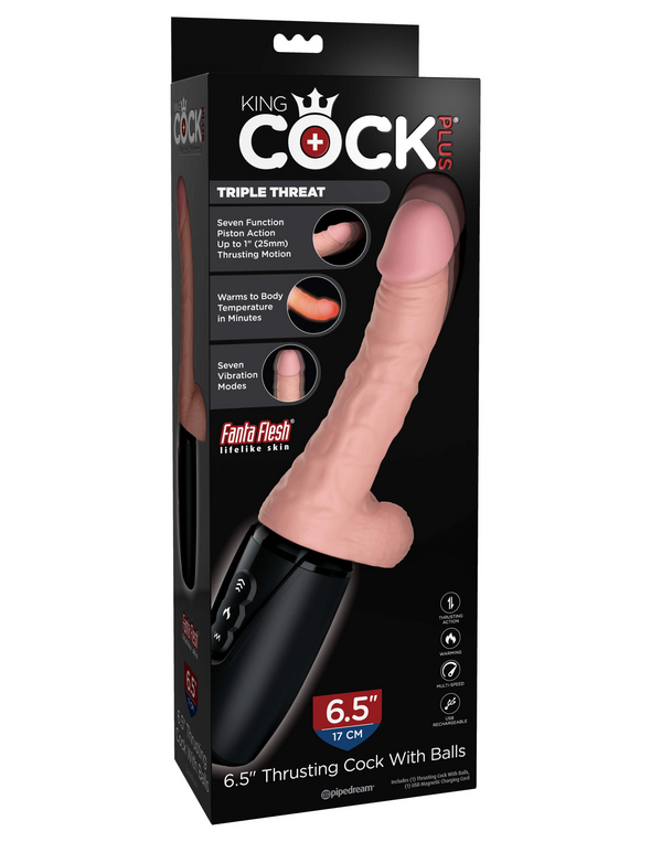 King Cock Thrusting Cock 6.5 Inch With Balls-Dildos & Dongs-Pipedream-Andy's Adult World