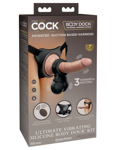 King Cock Elite Ultimate Vibrating Silicone Body Dock Kit-Harnesses & Strap-Ons-Pipedream-Andy's Adult World