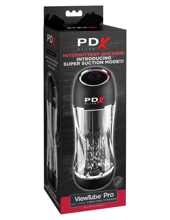 Pdx Elite Viewtube Pro - Black/clear-Masturbation Aids for Males-Pipedream-Andy's Adult World