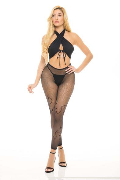 Gives You Hell 3 Pc Set - One Size - Black-Lingerie & Sexy Apparel-Pink Lipstick-Andy's Adult World