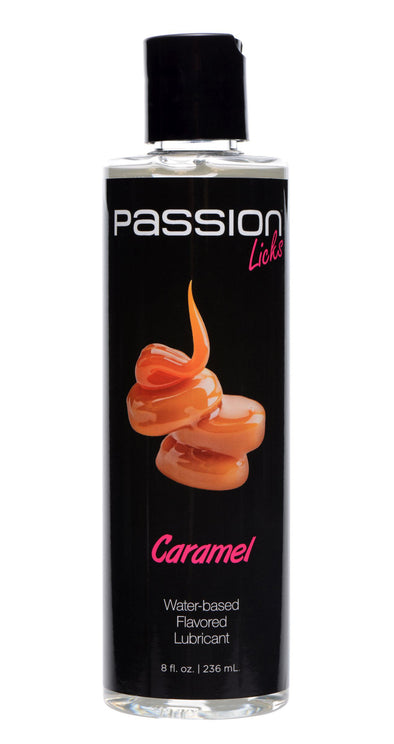 Passion Licks Caramel Water Based Flavored Lubricant 8 Oz-Lubricants Creams & Glides-XR Brands Passion Lubricant-Andy's Adult World