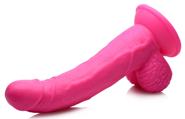 Pop Pecker 7.5 Inch Dildo With Balls - Pink-Dildos & Dongs-XR Brands Pop Peckers-Andy's Adult World