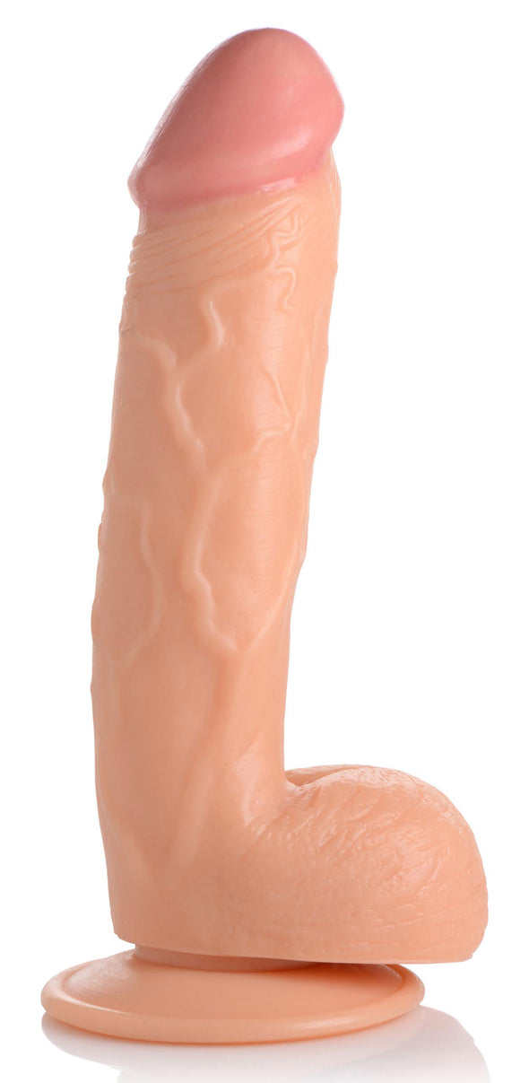 Pop Pecker 8.25 Inch Dildo With Balls - Light-Dildos & Dongs-XR Brands Pop Peckers-Andy's Adult World