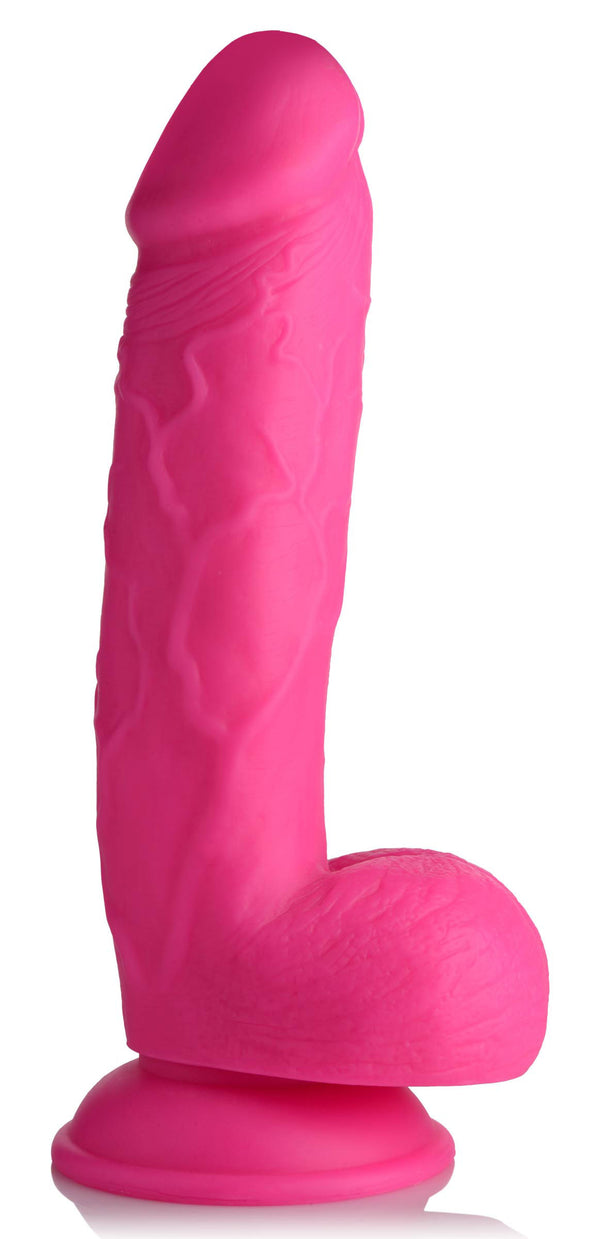 Pop Pecker 8.25 Inch Dildo With Balls - Pink-Dildos & Dongs-XR Brands Pop Peckers-Andy's Adult World
