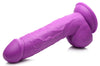 Pop Pecker 8.25 Inch Dildo With Balls - Purple-Dildos & Dongs-XR Brands Pop Peckers-Andy's Adult World