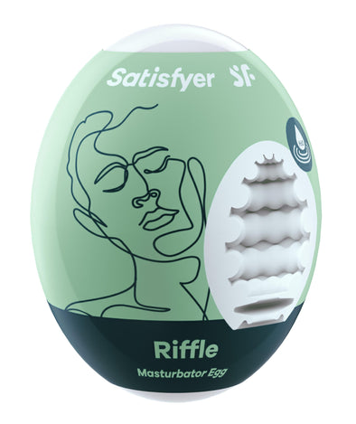Satisfyer Masturbator Egg - Riffle - Light Green-Masturbation Aids for Males-Satisfyer-Andy's Adult World