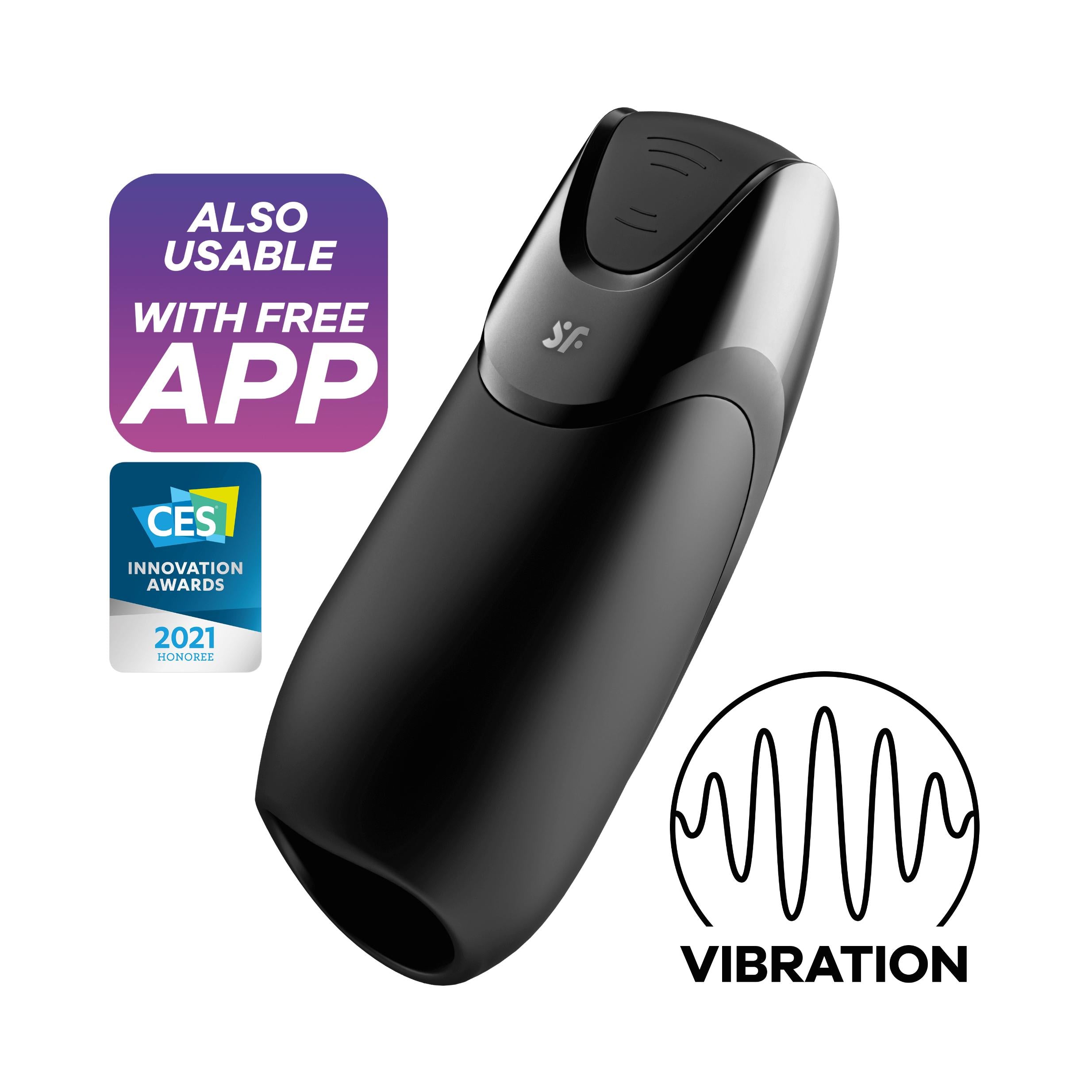 Men Vibration+ Vibrator - Black-Masturbation Aids for Males-Satisfyer-Andy's Adult World