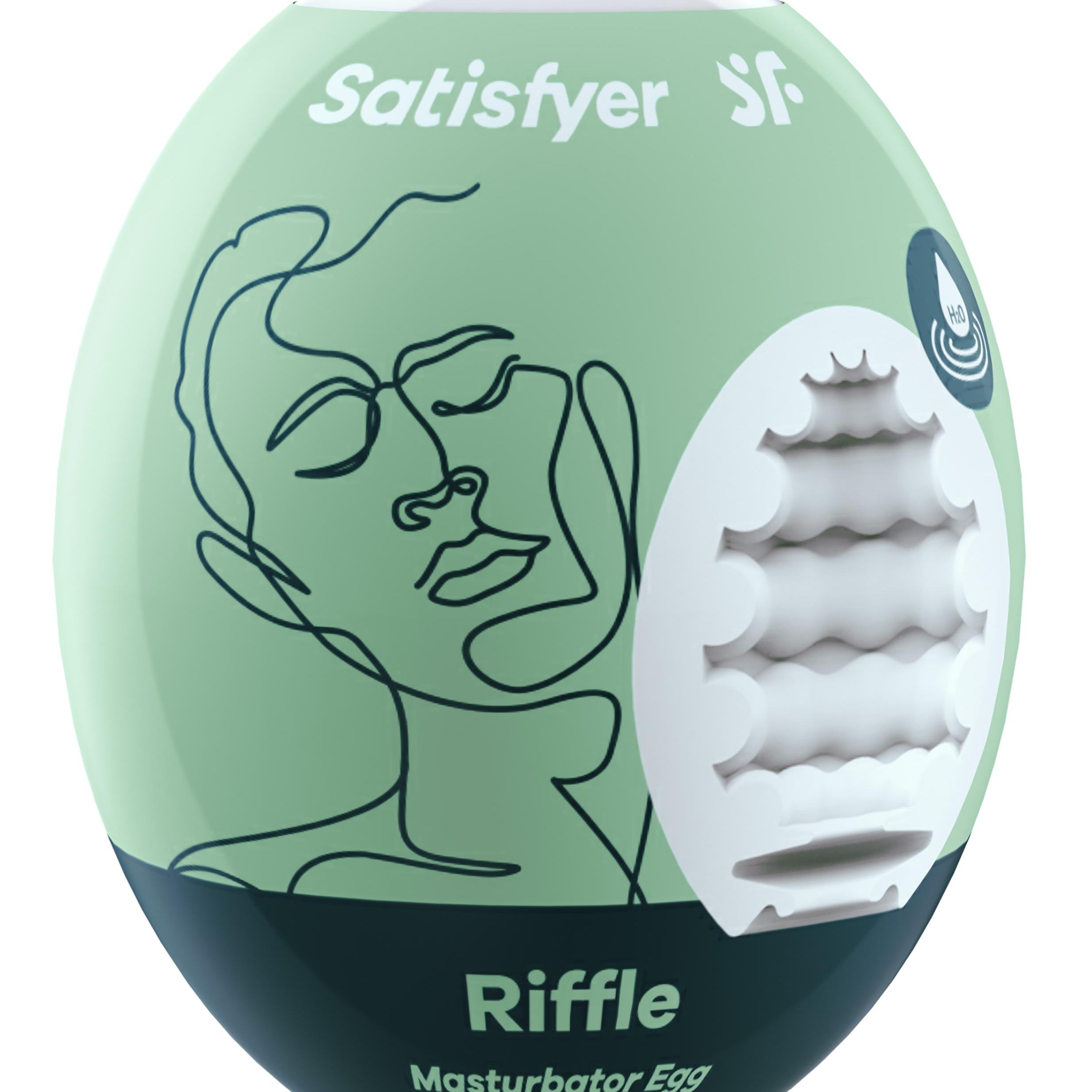 3 Pc Set Masturbator Egg - Riffle - Light Green-Masturbation Aids for Males-Satisfyer-Andy's Adult World