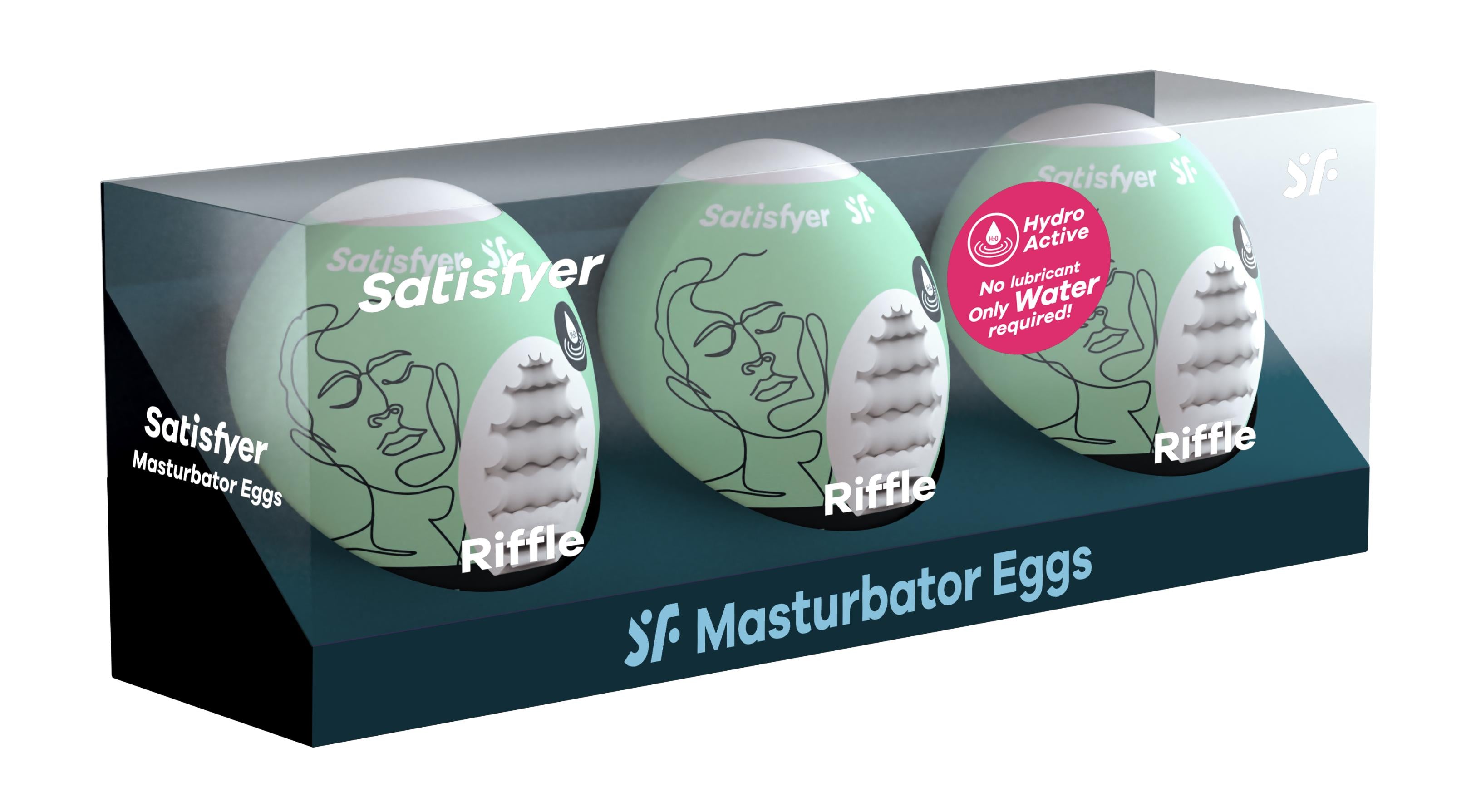 3 Pc Set Masturbator Egg - Riffle - Light Green-Masturbation Aids for Males-Satisfyer-Andy's Adult World