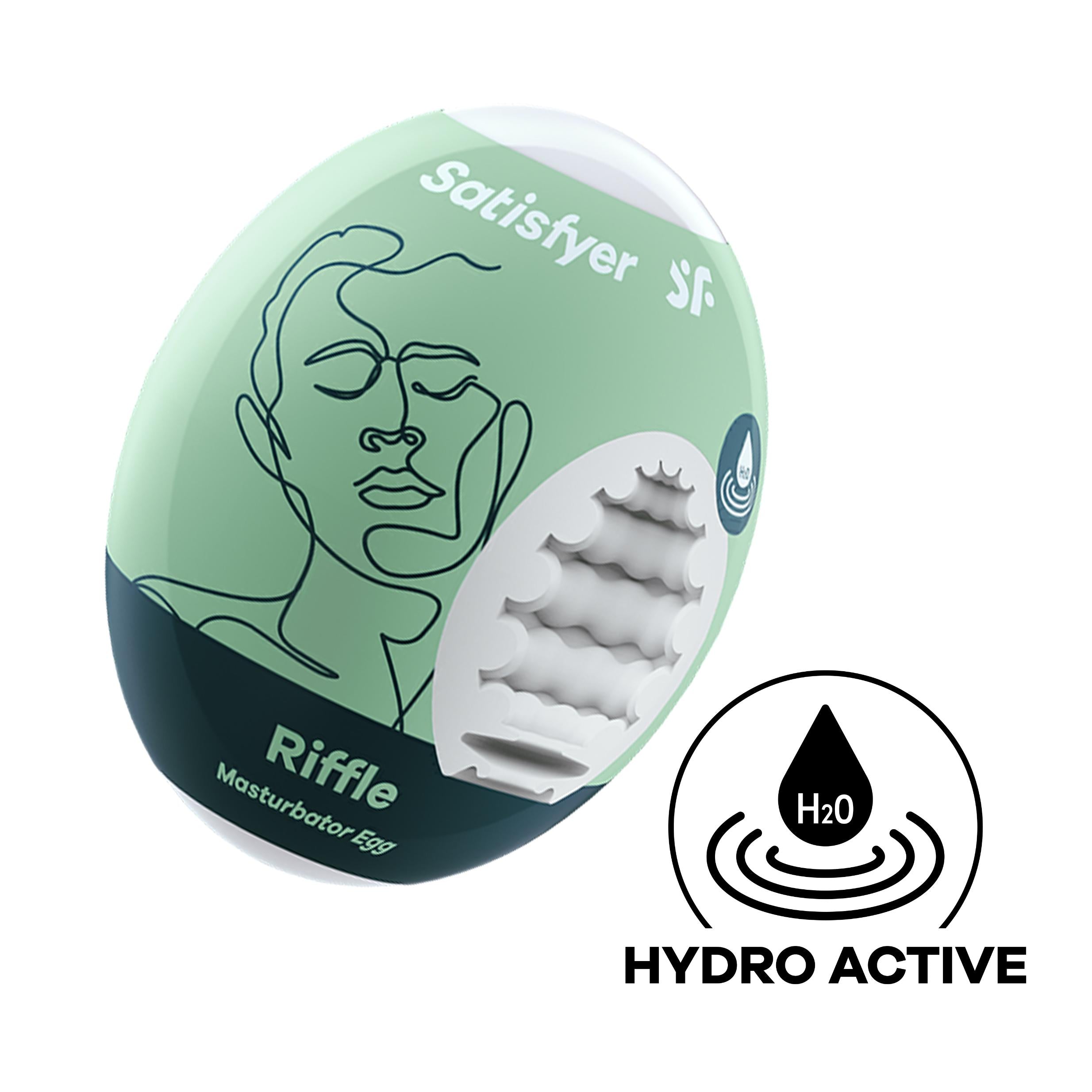 3 Pc Set Masturbator Egg - Riffle - Light Green-Masturbation Aids for Males-Satisfyer-Andy's Adult World