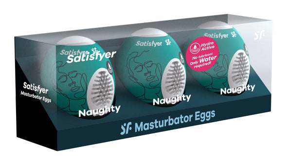 3 Pc Set Masturbator Egg - Naughty-Masturbation Aids for Males-Satisfyer-Andy's Adult World