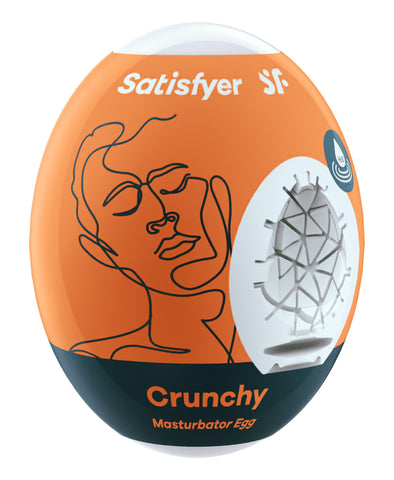 3 Pc Set Masturbator Egg - Crunchy - Orange-Masturbation Aids for Males-Satisfyer-Andy's Adult World