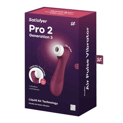 Satisfyer Pro 2 Generation 3 Liquid Air Technology - Red Wine-Clit Stimulators-Satisfyer-Andy's Adult World