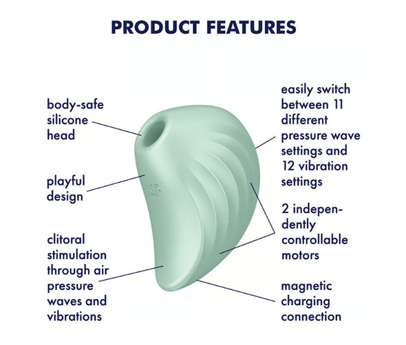 Satisfyer Pear Diver - Air Pulse Stimulator Plus Vibration - Mint-Clit Stimulators-Satisfyer-Andy's Adult World