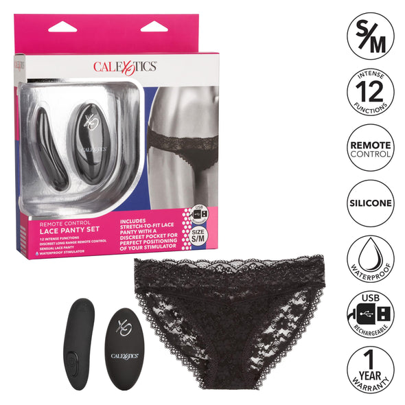 Remote Control Lace Panty Set - S-m-Couples Toys-CalExotics-Andy's Adult World