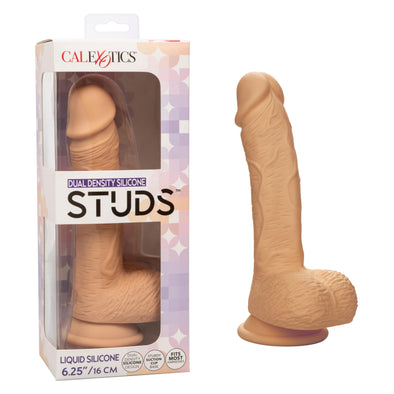 Dual Density Silicone Studs 6.25 Inch - Ivory-Dildos & Dongs-CalExotics-Andy's Adult World