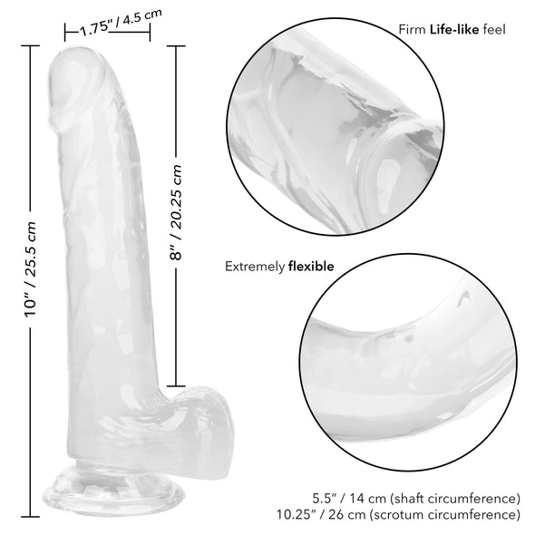 Size Queen 8 inch-20.25 Cm - Clear-Dildos & Dongs-CalExotics-Andy's Adult World