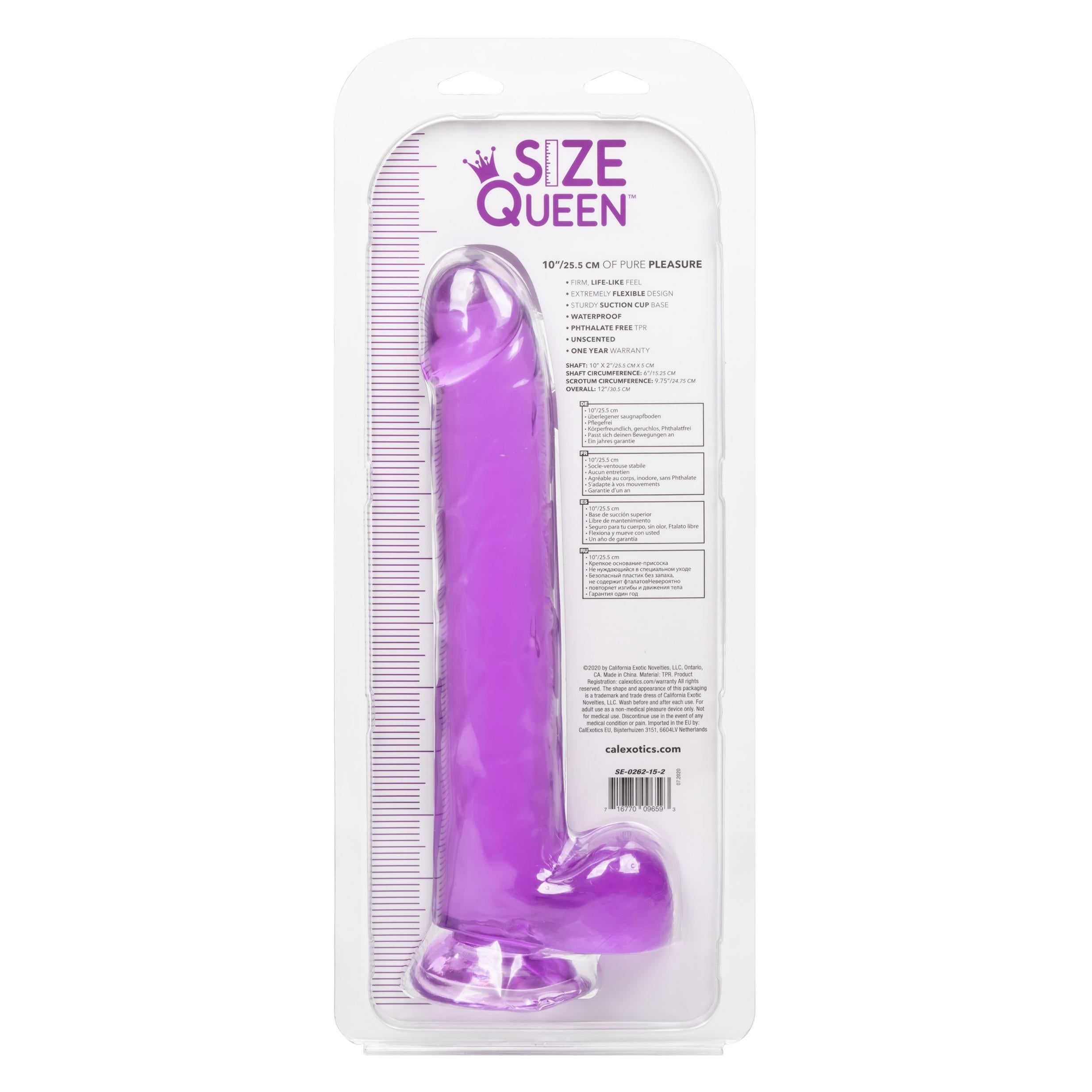 Size Queen 10 Inch- Purple-Dildos & Dongs-CalExotics-Andy's Adult World