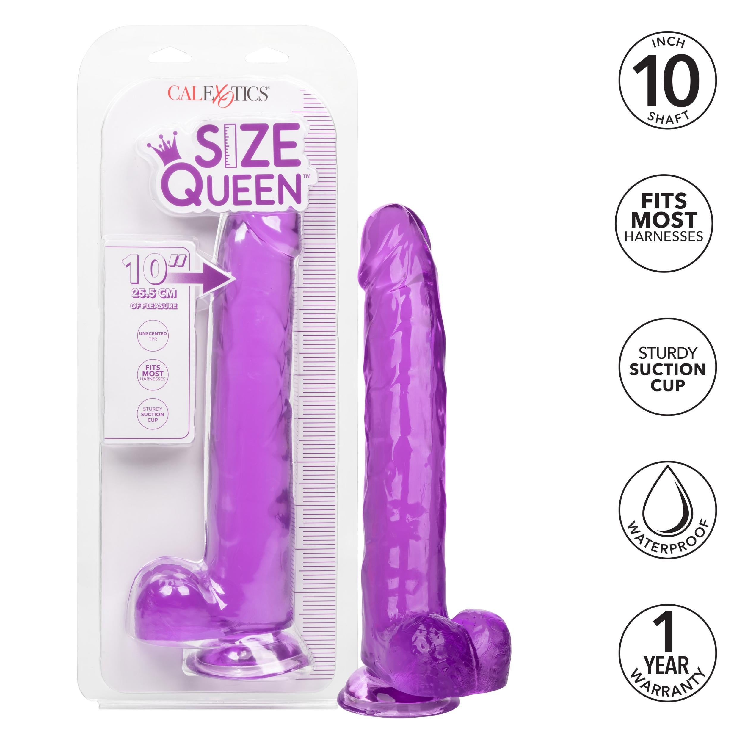 Size Queen 10 Inch- Purple-Dildos & Dongs-CalExotics-Andy's Adult World