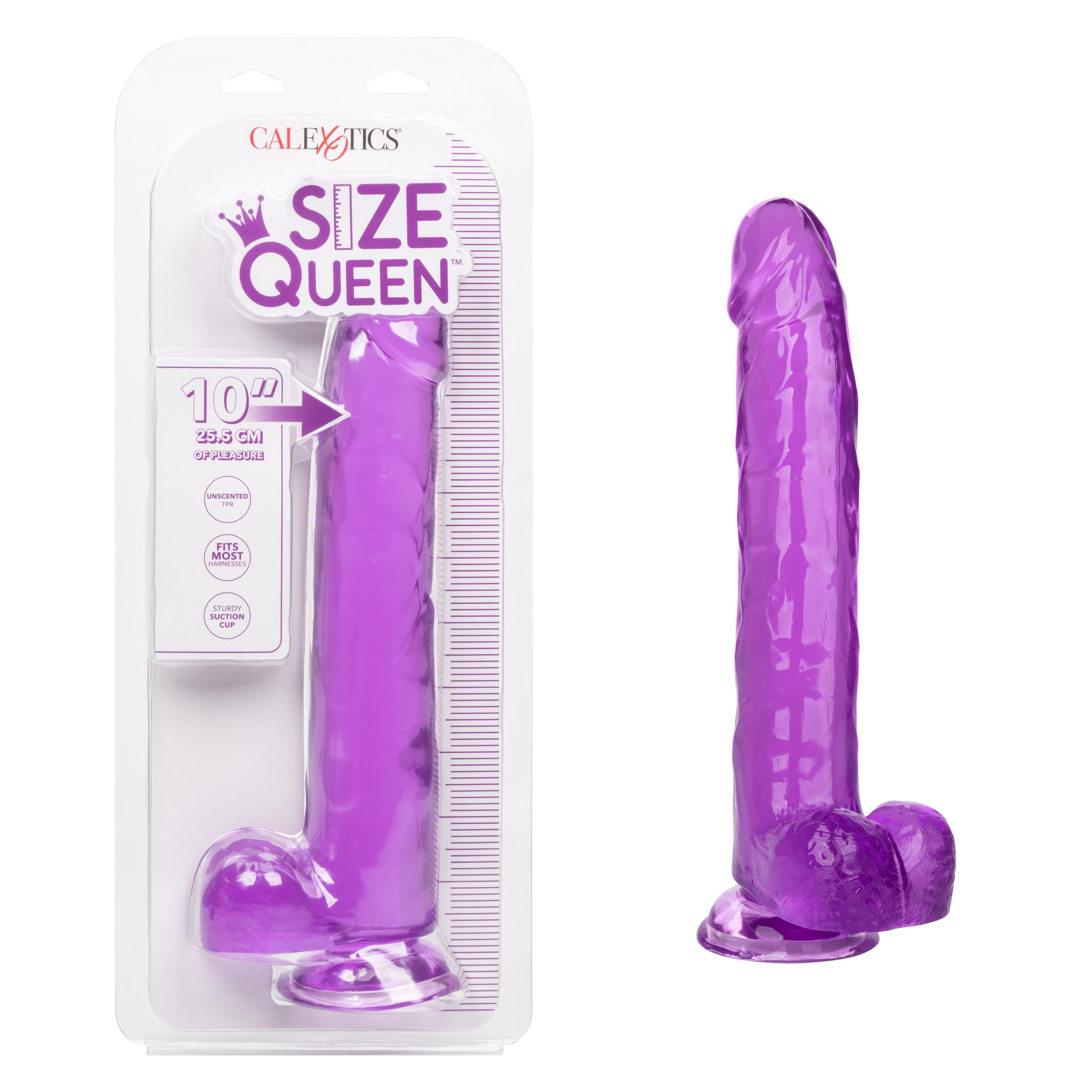 Size Queen 10 Inch- Purple-Dildos & Dongs-CalExotics-Andy's Adult World