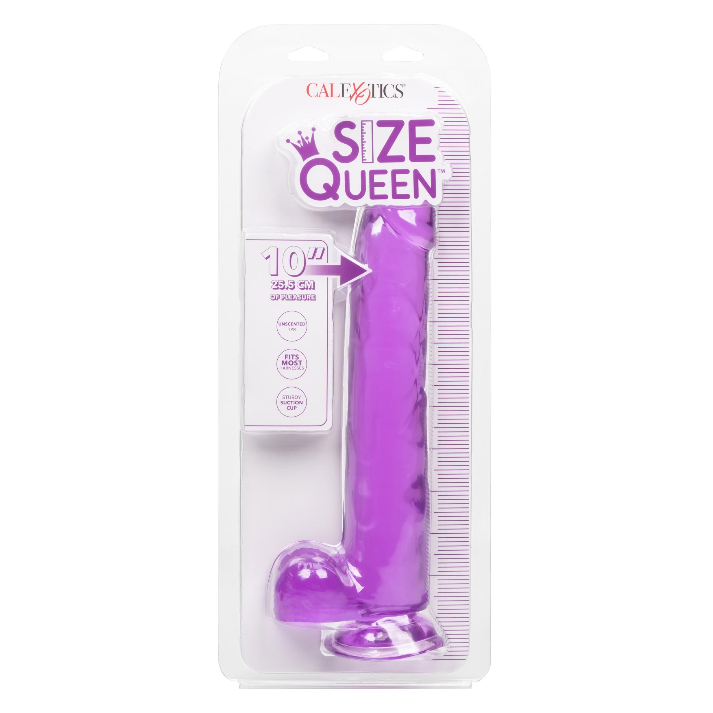 Size Queen 10 Inch- Purple-Dildos & Dongs-CalExotics-Andy's Adult World