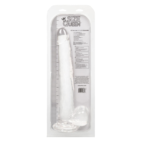 Size Queen 12 inch-30.5 Cm - Clear-Dildos & Dongs-CalExotics-Andy's Adult World