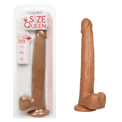 Size Queen 12 inch-30.5 Cm - Brown-Dildos & Dongs-CalExotics-Andy's Adult World