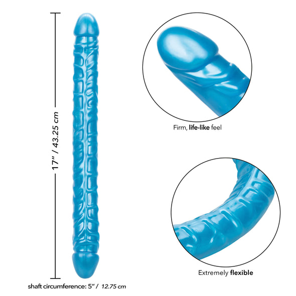 Size Queen 17 inch/43.25 Cm - Blue-Dildos & Dongs-CalExotics-Andy's Adult World