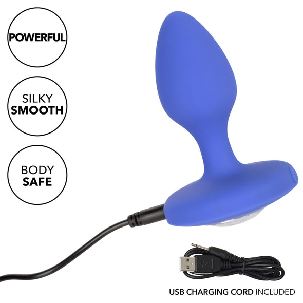 Cheeky Gems - Medium Rechargeable Vibrating Probe - Blue-Anal Toys & Stimulators-CalExotics-Andy's Adult World