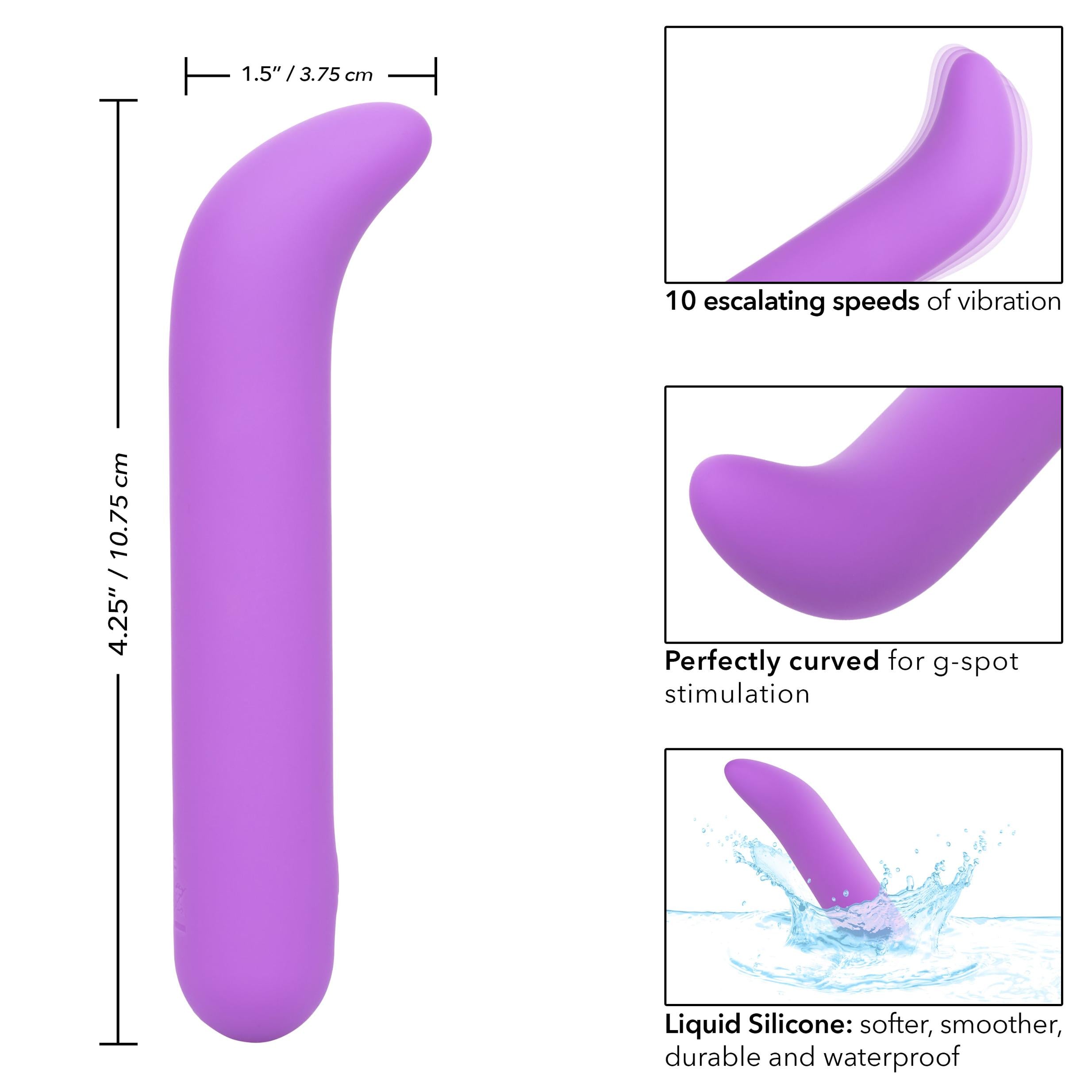 Bliss Liquid Silicone Mini G Vibe - Purple-Vibrators-CalExotics-Andy's Adult World