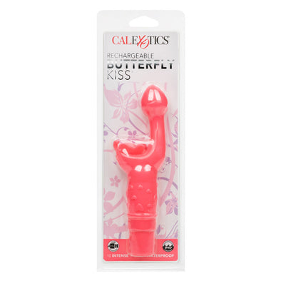 Rechargeable Butterfly Kiss - Pink-Vibrators-CalExotics-Andy's Adult World