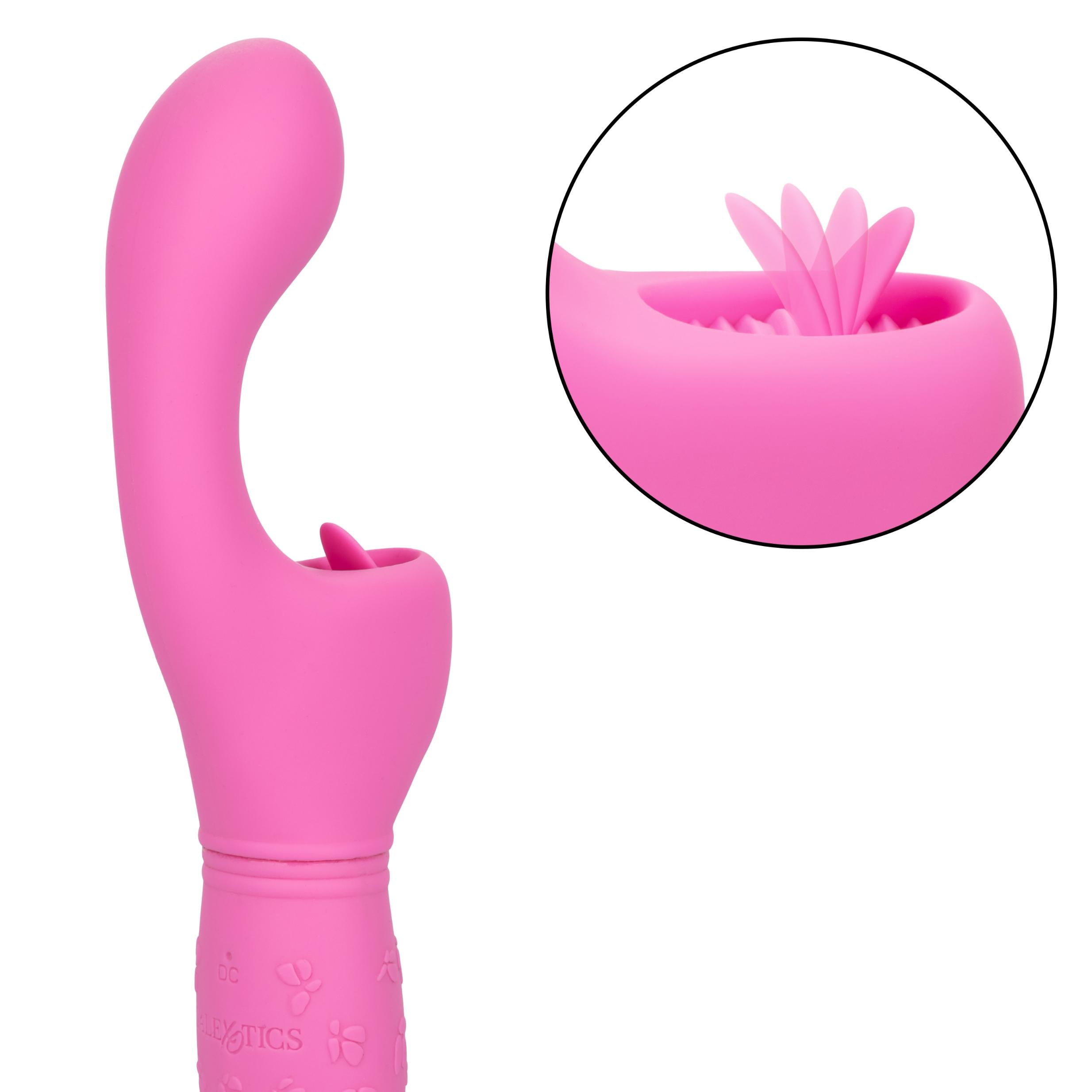 Rechargeable Butterfly Kiss Flicker - Pink-Vibrators-CalExotics-Andy's Adult World