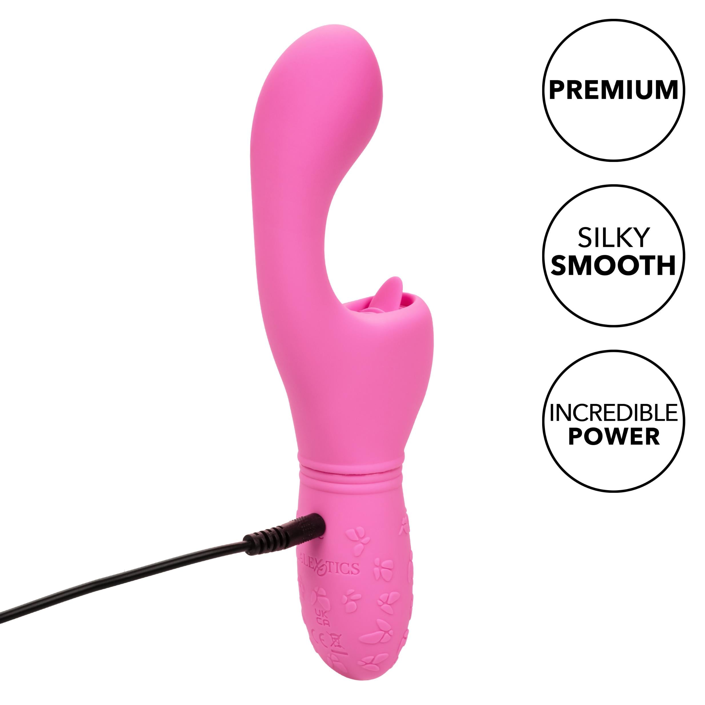 Rechargeable Butterfly Kiss Flicker - Pink-Vibrators-CalExotics-Andy's Adult World