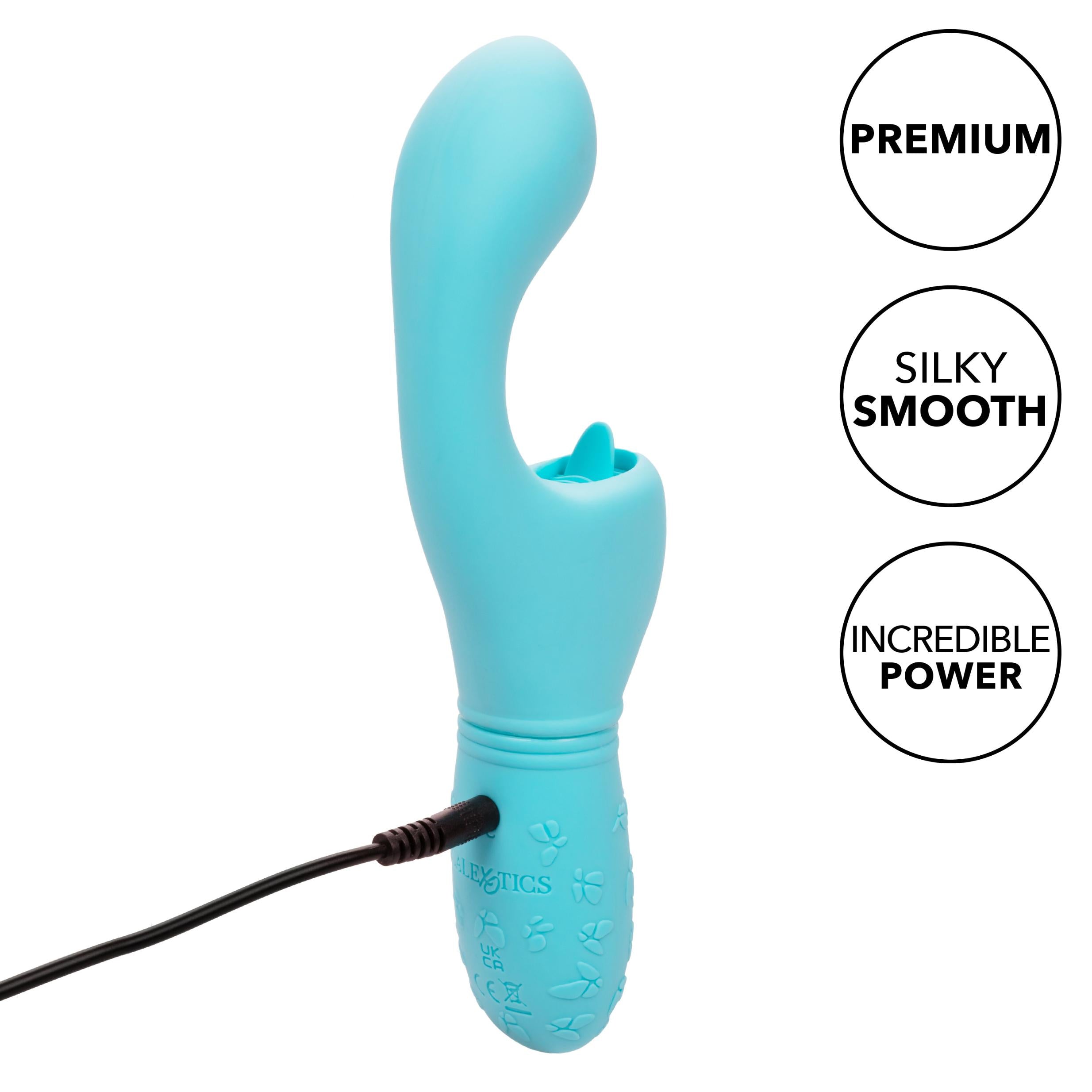 Rechargeable Butterfly Kiss Flicker - Blue-Vibrators-CalExotics-Andy's Adult World