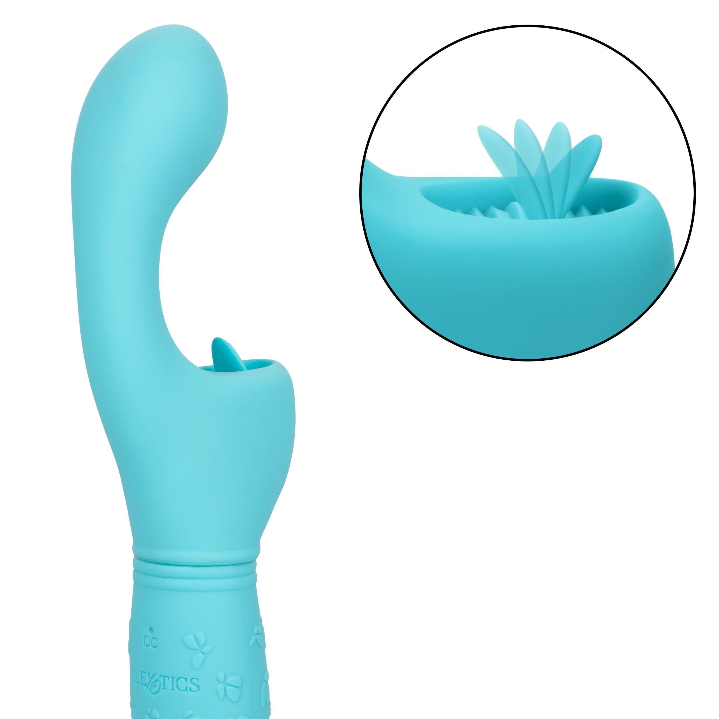 Rechargeable Butterfly Kiss Flicker - Blue-Vibrators-CalExotics-Andy's Adult World