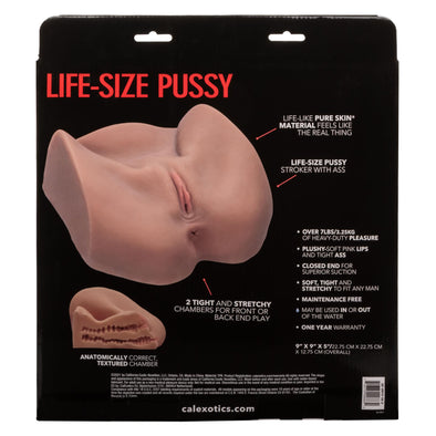 Stroke It Life-Size Pussy - Brown-Masturbation Aids for Males-CalExotics-Andy's Adult World