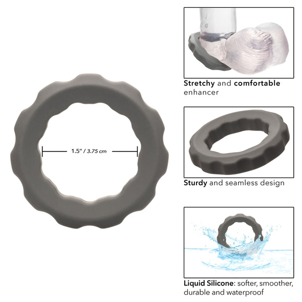 Alpha Liquid Silicone Erect Ring - Gray-Cockrings-CalExotics-Andy's Adult World