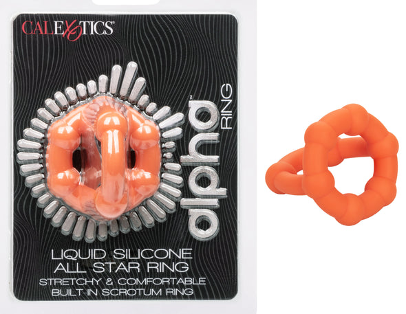 Alpha Liquid Silicone All Star Ring - Orange-Cockrings-CalExotics-Andy's Adult World