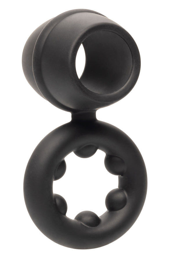 Alpha Liquid Silicone Dual Support Magnum Ring - Black-Cockrings-CalExotics-Andy's Adult World