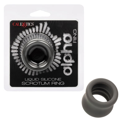 Alpha Liquid Silicone Scrotum Ring - Gray-Cockrings-CalExotics-Andy's Adult World