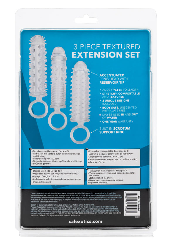 3 Piece Textured Extension Set-Penis Extension & Sleeves-CalExotics-Andy's Adult World